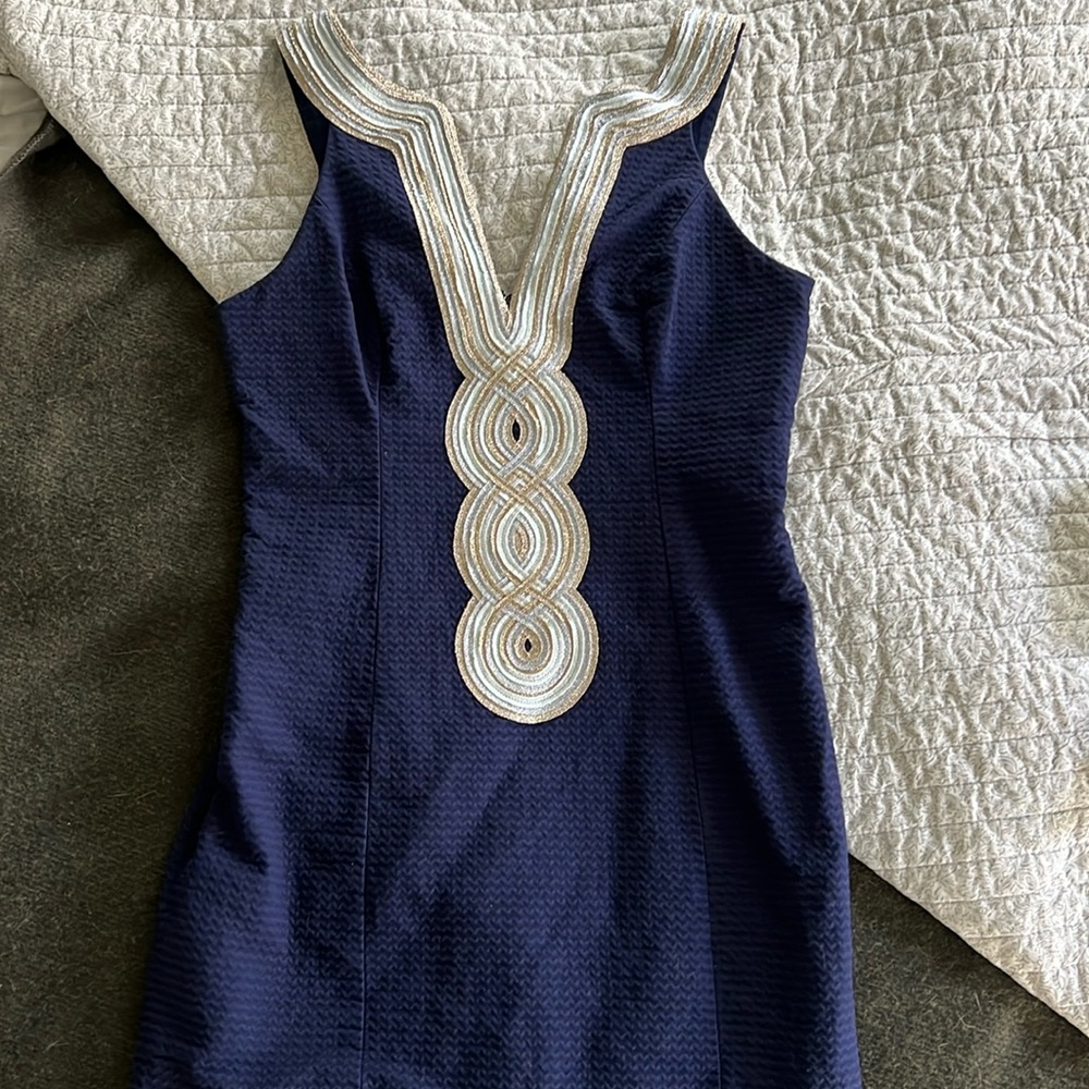 Lilly Pulitzer Navy Blue Valli Shift Dress